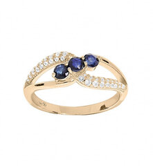 Элегантное позолоченное кольцо с цирконами Troli PO/SR08669B цена и информация | Кольцо | pigu.lt