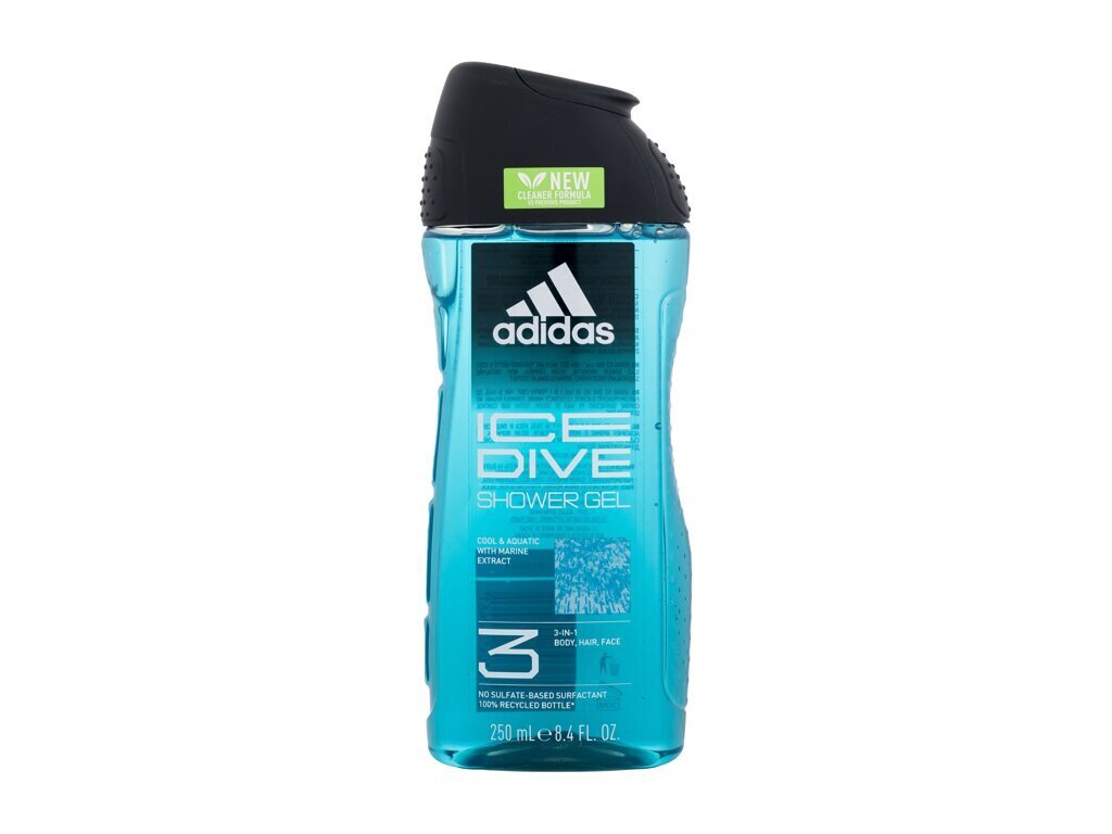 Dušo želė vyrams Adidas Ice Dive, 250 ml цена и информация | Dušo želė, aliejai | pigu.lt