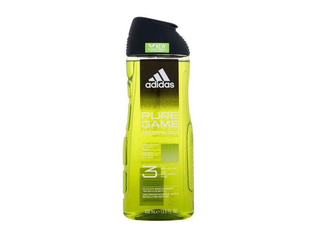 Dušo želė vyrams Adidas Pure Game 3in1, 400 ml цена и информация | Dušo želė, aliejai | pigu.lt