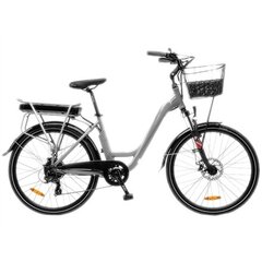 Elektrinis dviratis Lancia Genio, 26'', pilkas kaina ir informacija | Elektriniai dviračiai | pigu.lt