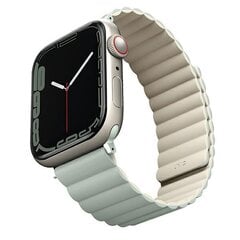 UNIQ pasek Revix Apple Watch Series 4|5|6|7|8|SE|SE2|Ultra 42|44|45|49mm. Reversible Magnetic szałwia-beżowy|sage-beige цена и информация | Аксессуары для смарт-часов и браслетов | pigu.lt