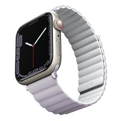 UNIQ pasek Revix Apple Watch Series 4|5|6|7|8|SE|SE2 38|40|41mm. Reversible Magnetic lilak-biały|lilac-white цена и информация | Аксессуары для смарт-часов и браслетов | pigu.lt