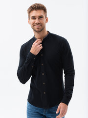 Marškiniai vyrams Ombre Clothing, juodi kaina ir informacija | Vyriški marškiniai | pigu.lt