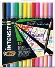 Rašikliai Bic Intensity Dual Tip, 12 spalvų kaina ir informacija | Kanceliarinės prekės | pigu.lt