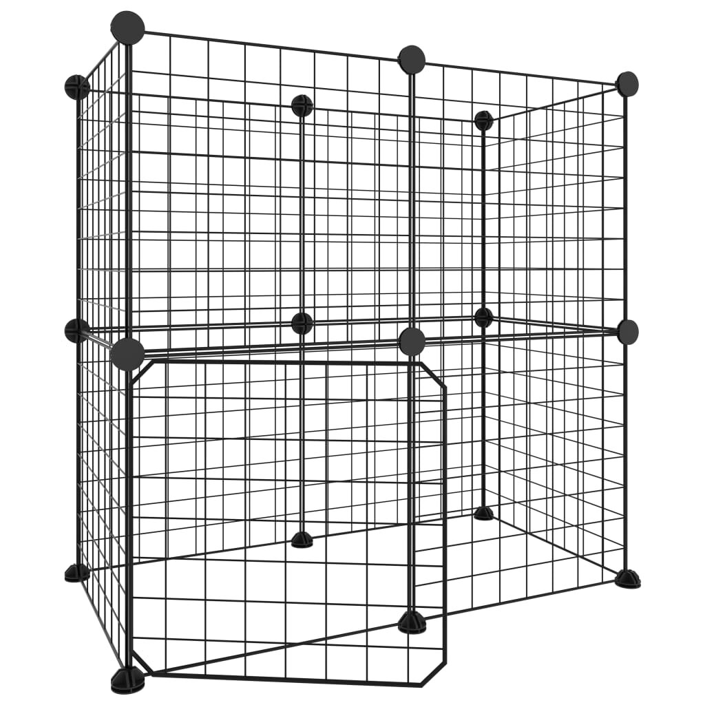 Augintinių narvas, 12 segmentų, juodas, 35 x 35 cm, plienas kaina ir informacija | Graužikų ir triušių narvai, jų priedai | pigu.lt