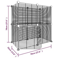 Augintinių narvas, 12 segmentų, juodas, 35 x 35 cm, plienas kaina ir informacija | Graužikų ir triušių narvai, jų priedai | pigu.lt