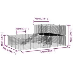 Augintinių narvas, 36 segmentai, juodas, 35 x 35 cm, plienas цена и информация | Клетки и аксессуары для грызунов | pigu.lt