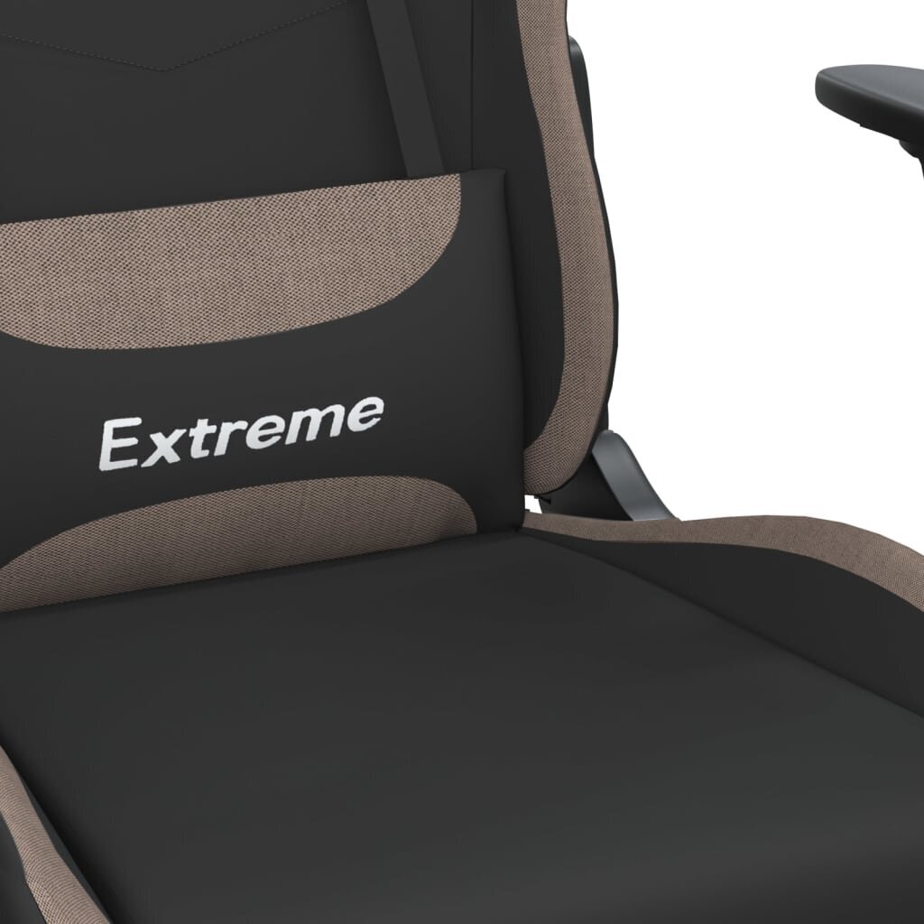 Masažinė žaidimų kėdė su pakoja, Audinys, juoda/taupe spalva kaina ir informacija | Biuro kėdės | pigu.lt