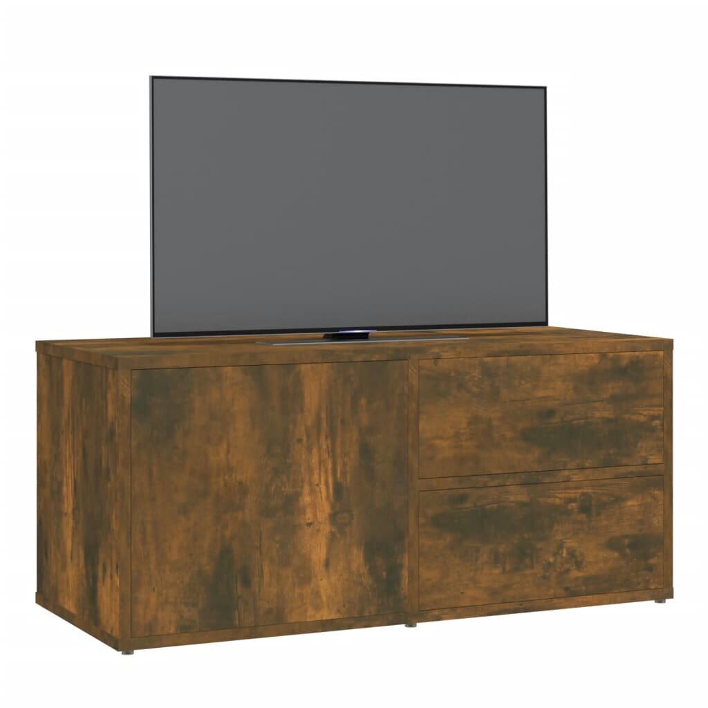 Televizoriaus spintelė, Apdirbta mediena, 80x34x36cm, dūminio ąžuolo spalva kaina ir informacija | TV staliukai | pigu.lt