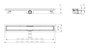 Dušo latakas Sleek 50cm kaina ir informacija | Dušo latakai | pigu.lt