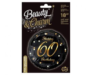 Фольгированный шар Beauty&Charm, "Happy birthday 60", размер 18" цена и информация | Шарики | pigu.lt