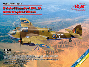 Klijuojamas Modelis ICM 48311 Bristol Beaufort Mk.IA with tropical filter 1/48 цена и информация | Склеиваемые модели | pigu.lt