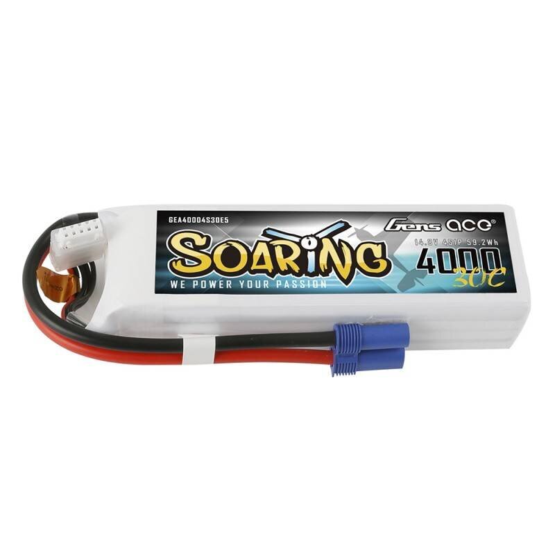 Gens Ace baterija Soaring LiPo 4000mAh 14.8V 4S1P kaina ir informacija | Akumuliatoriai | pigu.lt