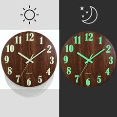 Настенные часы, светящиеся в темноте, 30 см цена и информация | Часы | pigu.lt