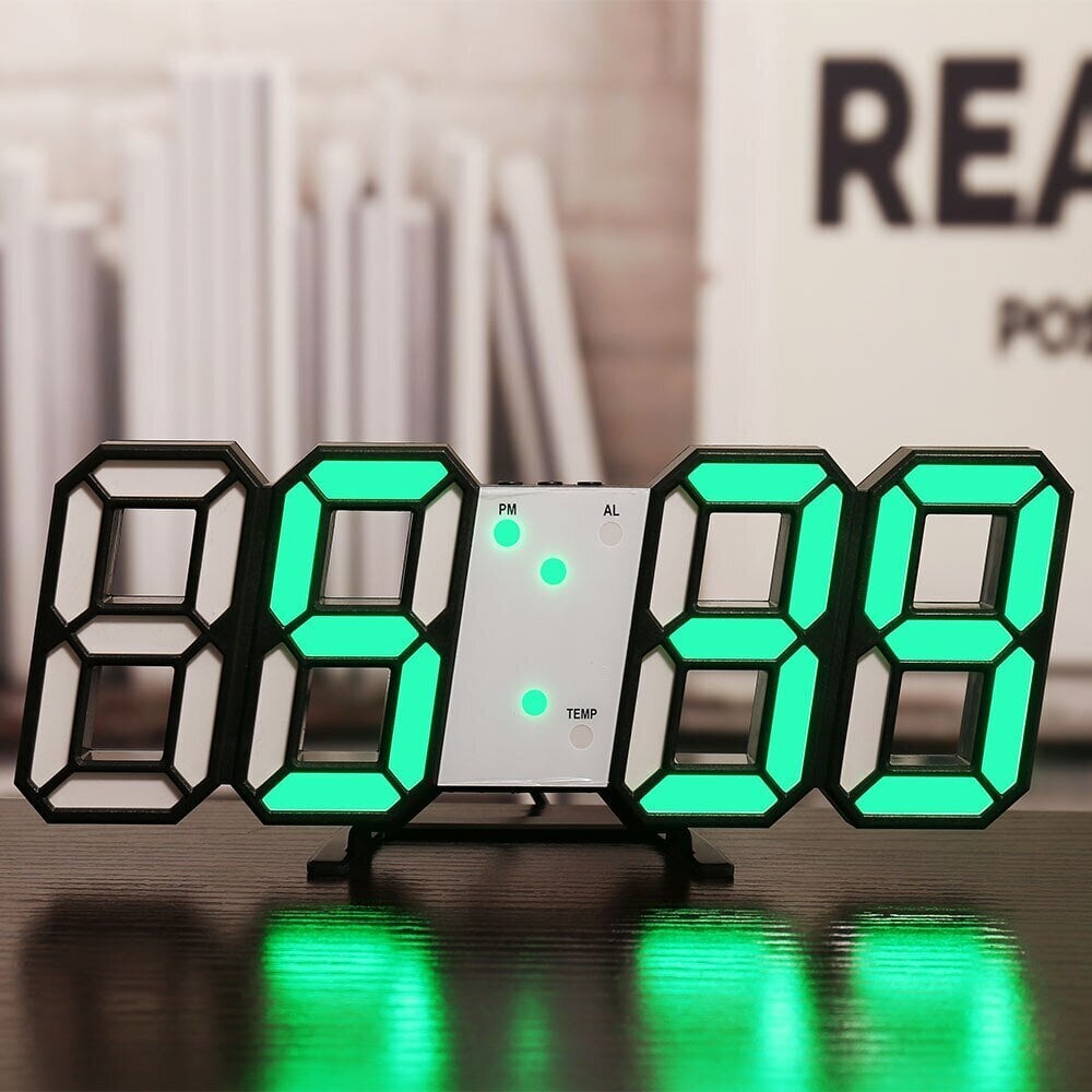 Didelis LED Skaitmeninis Laikrodis Sieninis - Žalios Spalvos kaina ir informacija | Laikrodžiai | pigu.lt