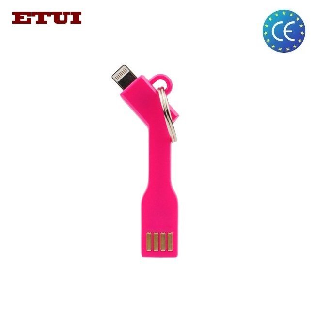 Adapteris-pakabukas Etui USB į Micro USB iPhone 5 5S 6, Rožinė цена и информация | Laidai telefonams | pigu.lt