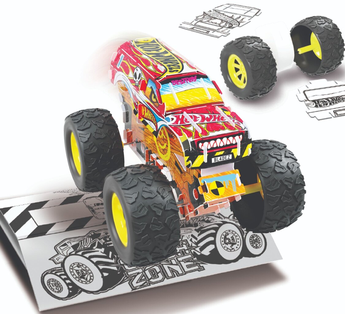 Kūrybinis rinkinys Hot Wheels Monster trucks kaina ir informacija | Lavinamieji žaislai | pigu.lt