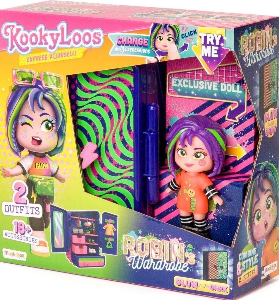 Lėlė Robin ir jos spinta, Kookyloos kaina ir informacija | Žaislai mergaitėms | pigu.lt