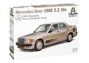 MERCEDES BENZ 190E 2.3 16v ITALERI 1:24 3624 цена и информация | Коллекционные модели автомобилей | pigu.lt