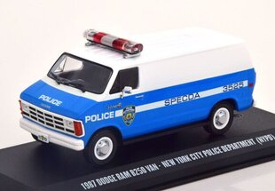 Dodge RAM B250 Van 1987 New York City Police Department GREENLIGHT 1:43 86577 цена и информация | Коллекционные модели автомобилей | pigu.lt