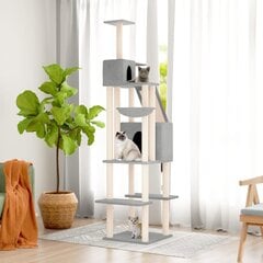 Draskyklė katėms su stovais iš sizalio vidaXL, 201cm, pilka kaina ir informacija | Draskyklės | pigu.lt