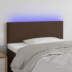 Galvūgalis su led, rudos spalvos, 80x5x78/88cm, dirbtinė oda цена и информация | Кровати | pigu.lt