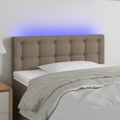 Galvūgalis su LED, Audinys, 80x5x78/88cm, taupe spalva цена и информация | Кровати | pigu.lt