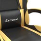 Žaidimų kėdė su pakoja vidaXL, Dirbtinė oda, juoda/auksinė spalva kaina ir informacija | Biuro kėdės | pigu.lt