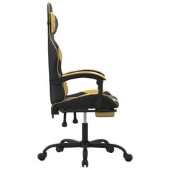 Žaidimų kėdė su pakoja vidaXL, Dirbtinė oda, juoda/auksinė spalva цена и информация | Офисные кресла | pigu.lt