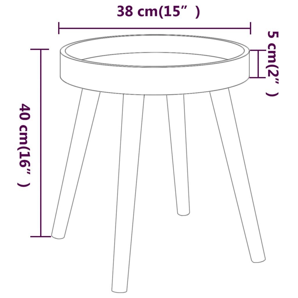 Šoninis staliukas vidaXL, Apdirbta mediena/pušis, 38x38x40cm, balta kaina ir informacija | Kavos staliukai | pigu.lt