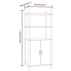 Komoda vidaXL, Apdirbta mediena, 60x40x141cm, ruda цена и информация | Комоды | pigu.lt