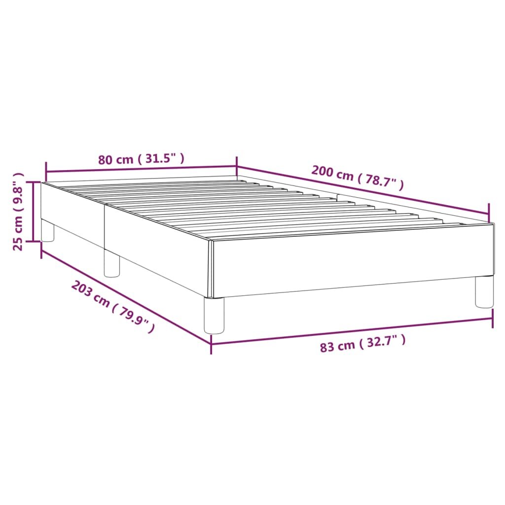 vidaXL Lovos rėmas, baltos spalvos, 80x200cm, dirbtinė oda kaina ir informacija | Lovos | pigu.lt