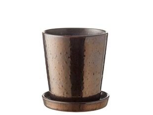 Bronzinis keramikinis vazonas su lėkštute BITZ 10x10.5cm kaina ir informacija | Vazonai | pigu.lt
