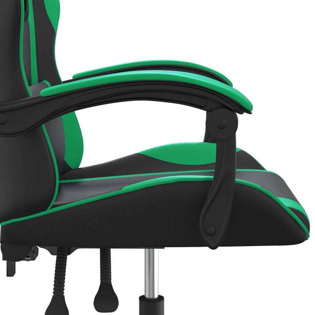 Pasukama žaidimų kėdė su pakoja vidaXL, Dirbtinė oda, juoda/žalia kaina ir informacija | Biuro kėdės | pigu.lt