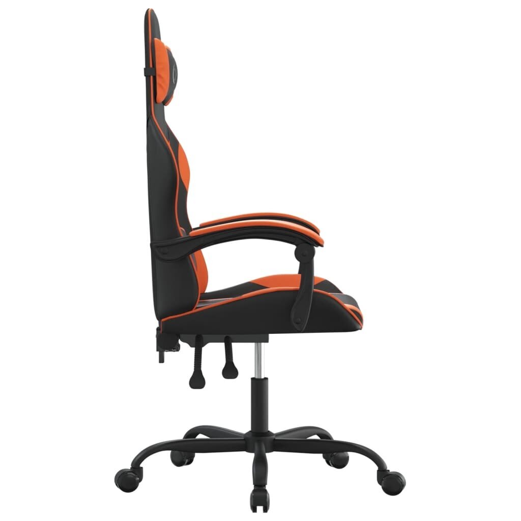Pasukama žaidimų kėdė su pakoja vidaXL, Dirbtinė oda, juoda/oranžinė spalva kaina ir informacija | Biuro kėdės | pigu.lt