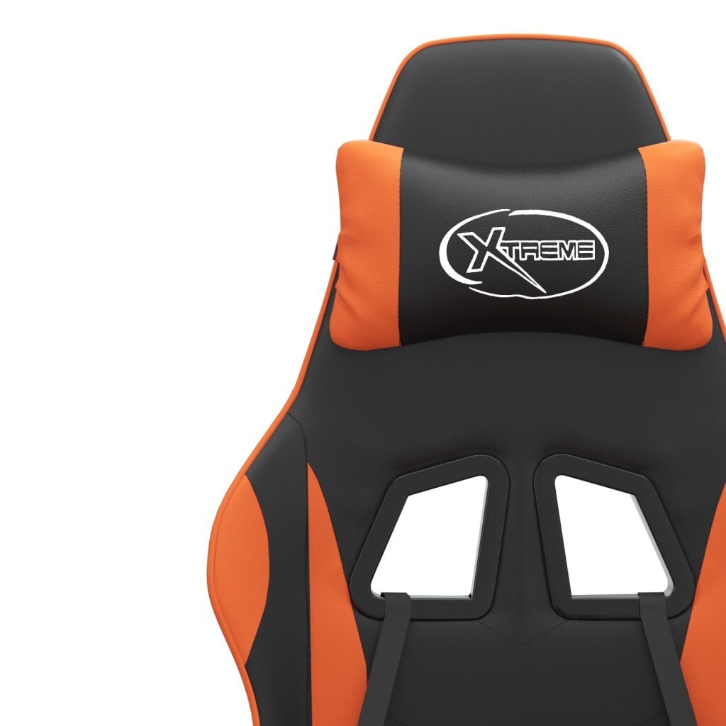 Pasukama žaidimų kėdė su pakoja vidaXL, Dirbtinė oda, juoda/oranžinė spalva kaina ir informacija | Biuro kėdės | pigu.lt