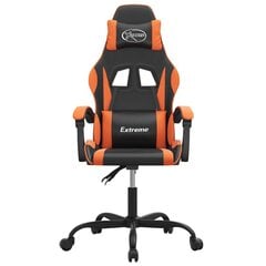 Pasukama žaidimų kėdė su pakoja vidaXL, Dirbtinė oda, juoda/oranžinė spalva цена и информация | Офисные кресла | pigu.lt