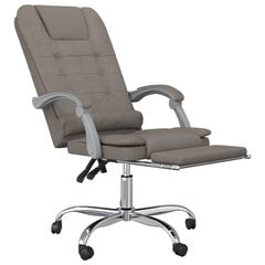vidaXL Atlošiama masažinė biuro kėdė, taupe spalvos, audinys kaina ir informacija | Biuro kėdės | pigu.lt