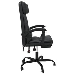 Atlošiama biuro kėdė vidaXL, Dirbtinė oda, juoda цена и информация | Офисные кресла | pigu.lt