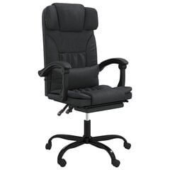 Atlošiama biuro kėdė vidaXL, Dirbtinė oda, juoda цена и информация | Офисные кресла | pigu.lt