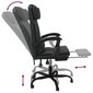Atlošiama biuro kėdė vidaXL, Dirbtinė oda, juoda kaina ir informacija | Biuro kėdės | pigu.lt