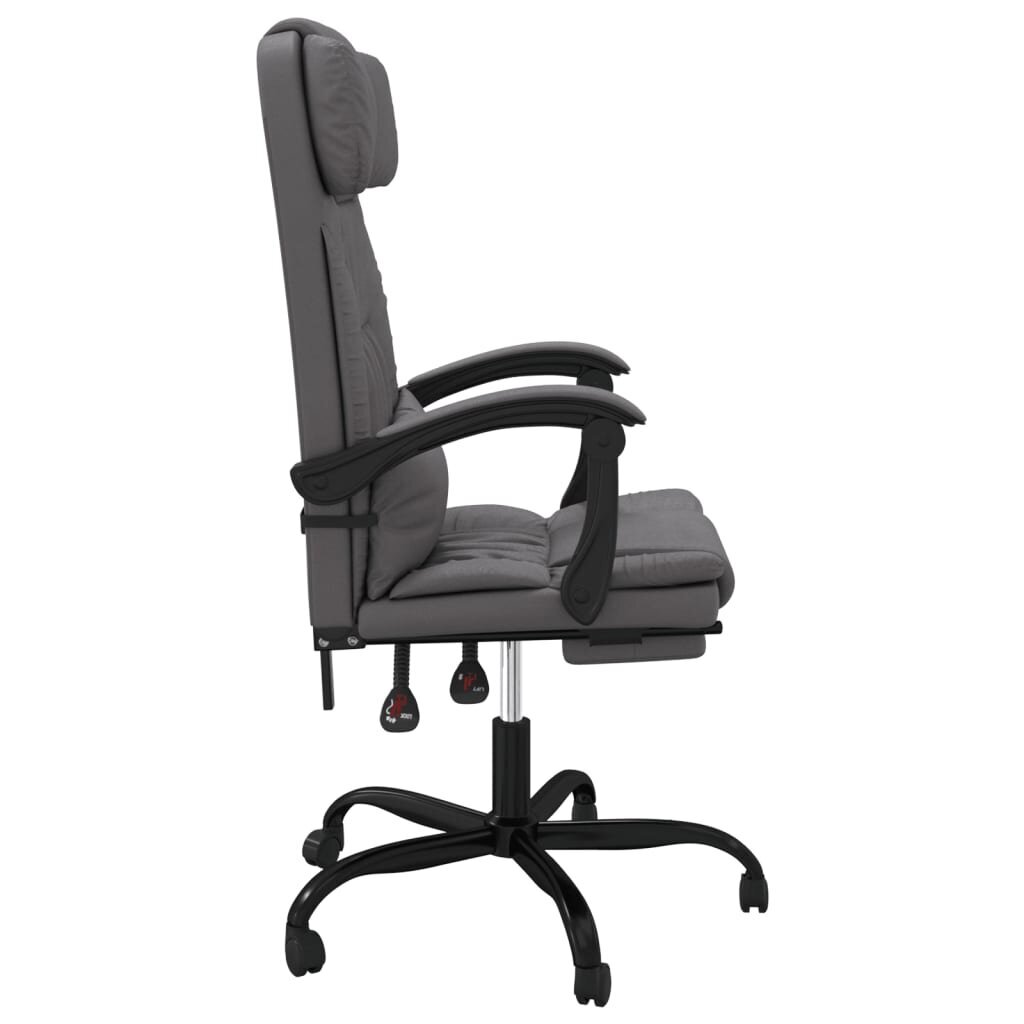Atlošiama biuro kėdė vidaXL, Dirbtinė oda, pilka kaina ir informacija | Biuro kėdės | pigu.lt