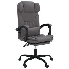 Atlošiama biuro kėdė vidaXL, Dirbtinė oda, pilka цена и информация | Офисные кресла | pigu.lt
