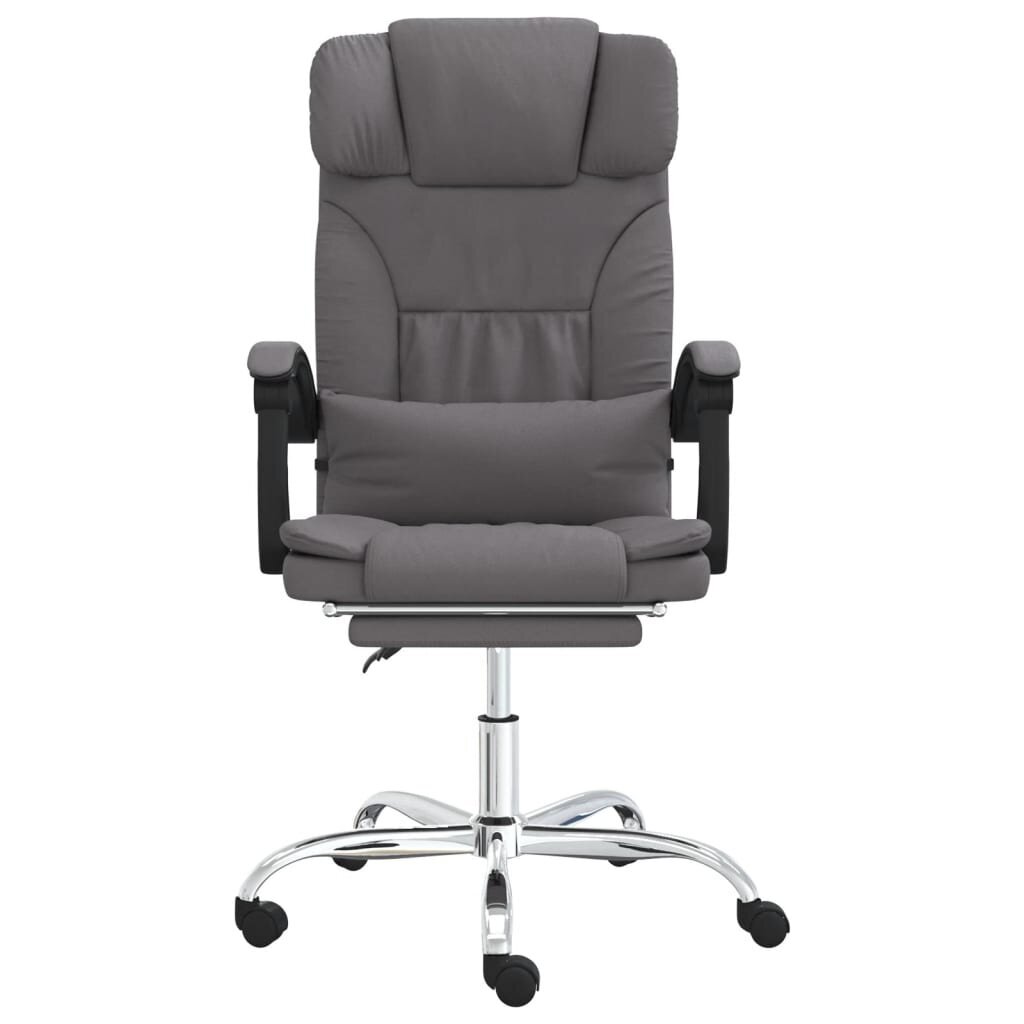 Atlošiama masažinė biuro kėdė vidaXL, Dirbtinė oda, pilka kaina ir informacija | Biuro kėdės | pigu.lt