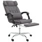 Atlošiama masažinė biuro kėdė vidaXL, Dirbtinė oda, pilka kaina ir informacija | Biuro kėdės | pigu.lt