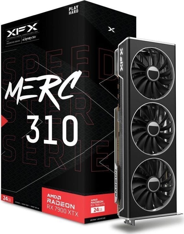 XFX Speedster Merc 310 AMD Radeon RX 7900 XTX Black Edition kaina ir informacija | Vaizdo plokštės (GPU) | pigu.lt