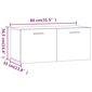 vidaXL Sieninė spintelė, balta, 80x35x36,5cm, mediena, blizgi kaina ir informacija | Svetainės spintelės | pigu.lt