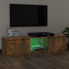 Televizoriaus spintelė su LED vidaXL, Apdirbta mediena, 140x40x35,5cm, dūminio ąžuolo spalva kaina ir informacija | TV staliukai | pigu.lt