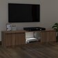 Televizoriaus spintelė su LED vidaXL, Apdirbta mediena, 140x40x35,5cm, ruda ąžuolo spalva kaina ir informacija | TV staliukai | pigu.lt
