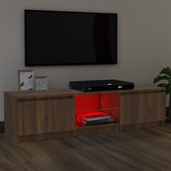 Televizoriaus spintelė su LED vidaXL, Apdirbta mediena, 140x40x35,5cm, ruda ąžuolo spalva kaina ir informacija | TV staliukai | pigu.lt